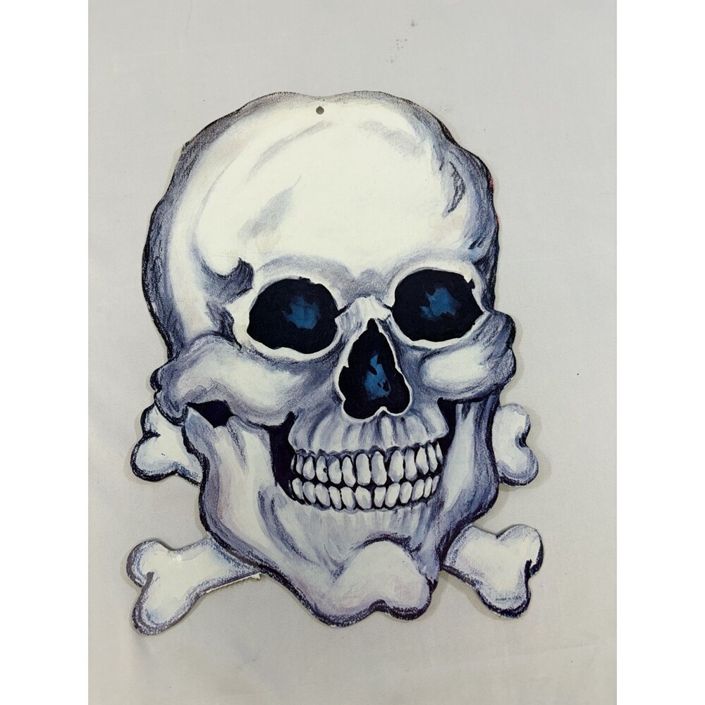 Vintage Die Cut Skull & Crossbones Halloween Single Sided Decoration